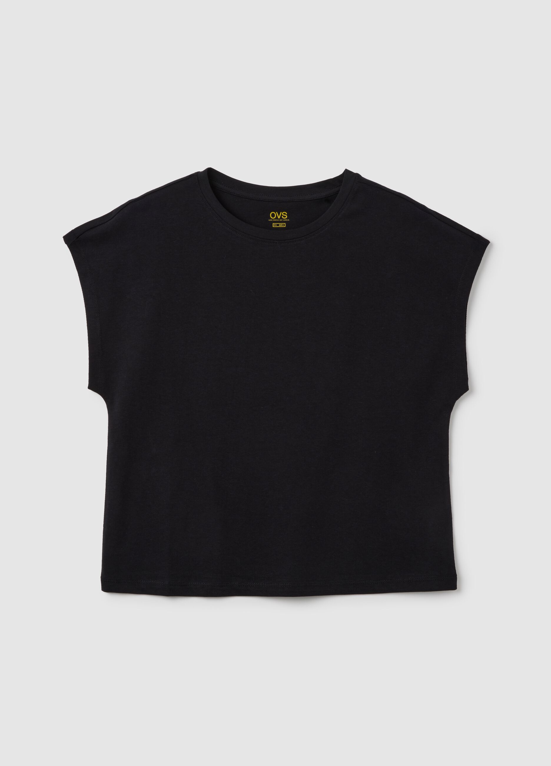 Women's Black Pure Cotton T-shirt