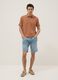 Brown pure cotton slim-fit short-sleeve polo shirt_0