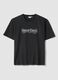 Black pure cotton relaxed-fit T-shirt with Snoop Dogg slogan_0