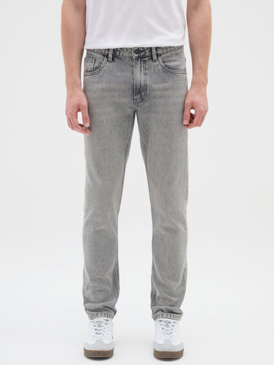 Grey slim fit denim jeans_1