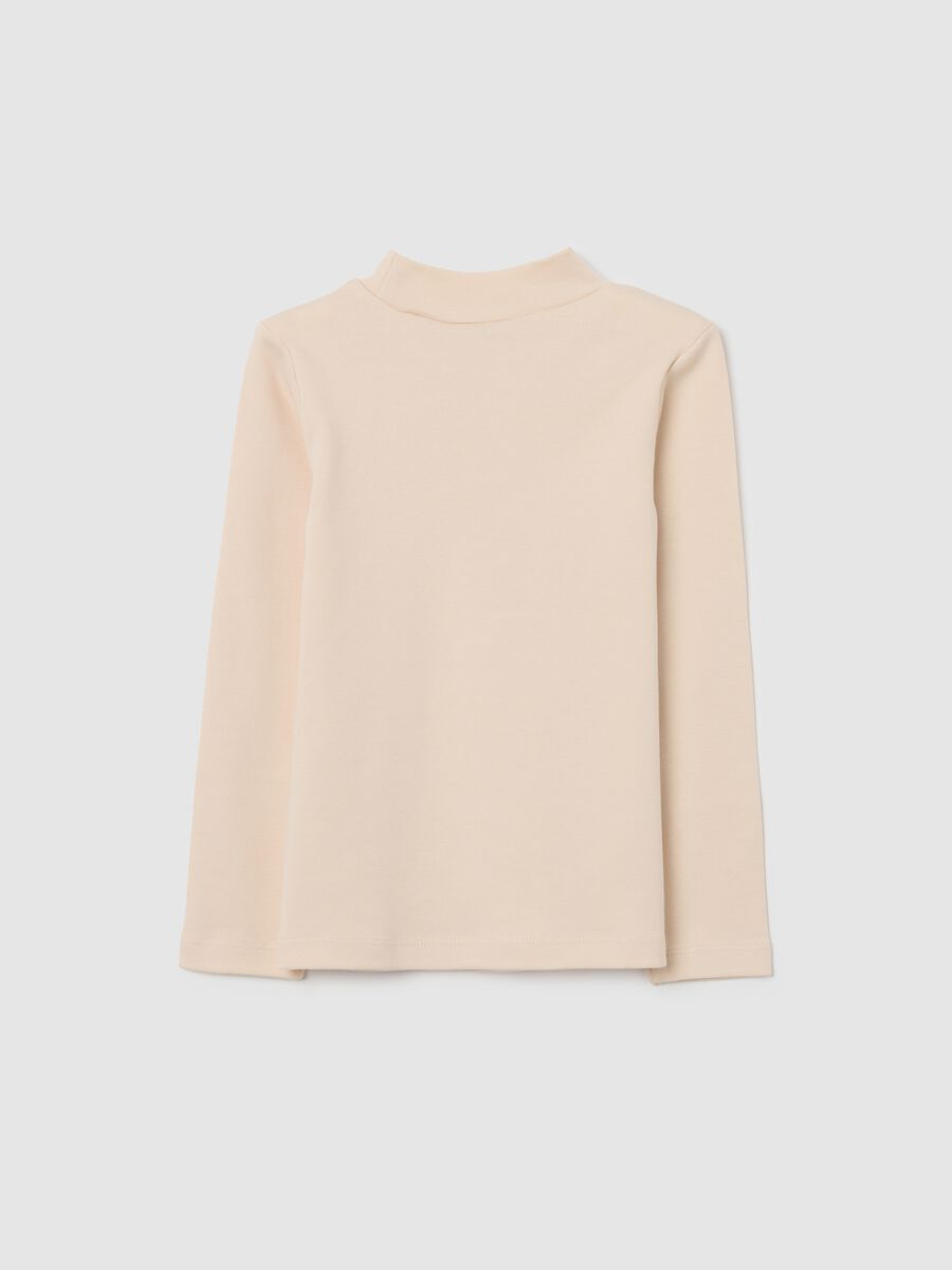 Girls' beige pure cotton regular fit sweater_1