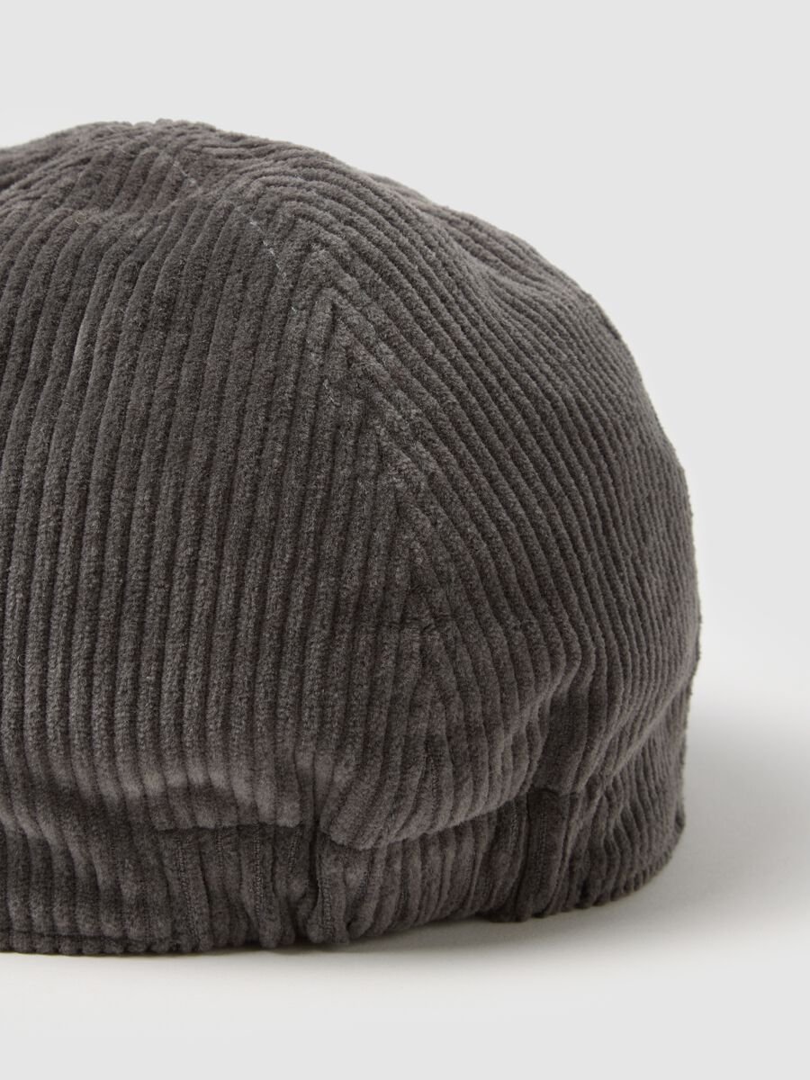 Pure grey cotton corduroy hat_2