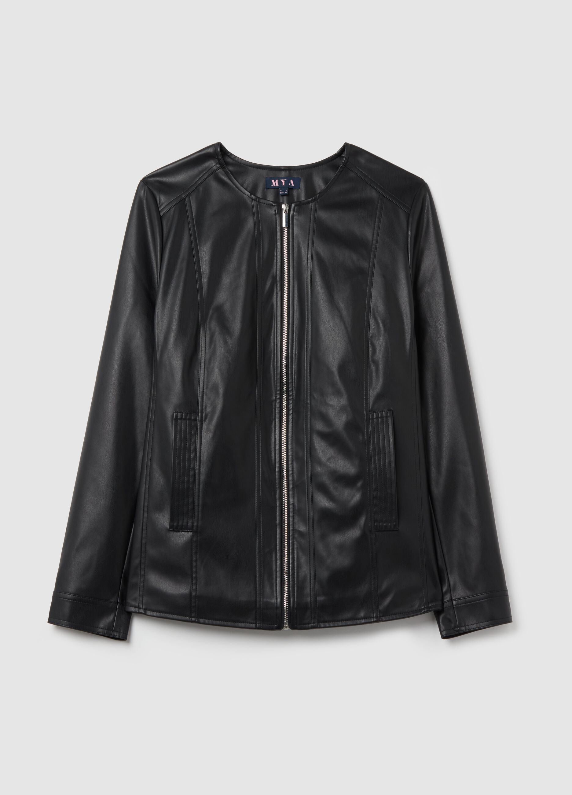 Curvy full-zip biker jacket