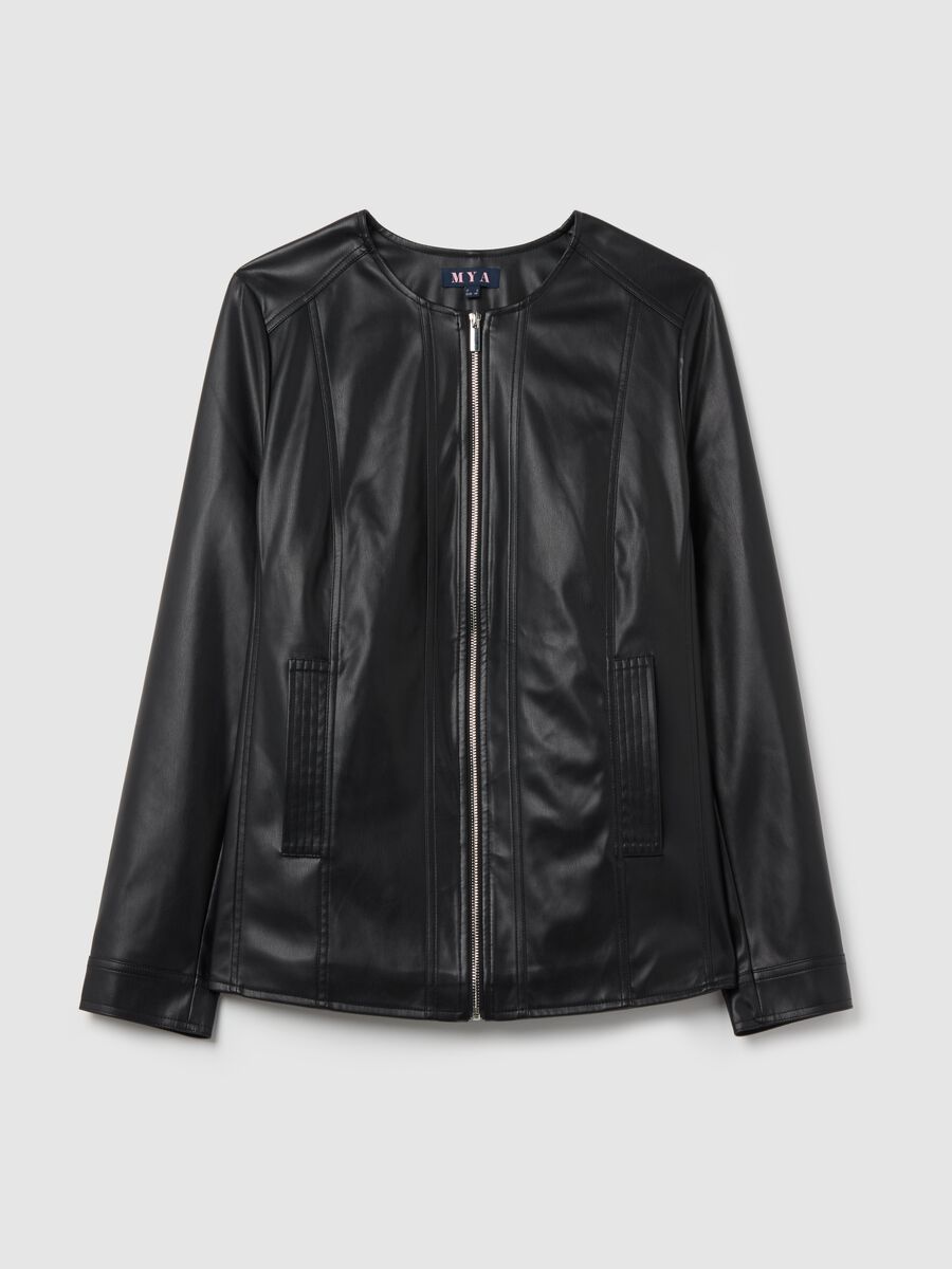 Curvy full-zip biker jacket_4
