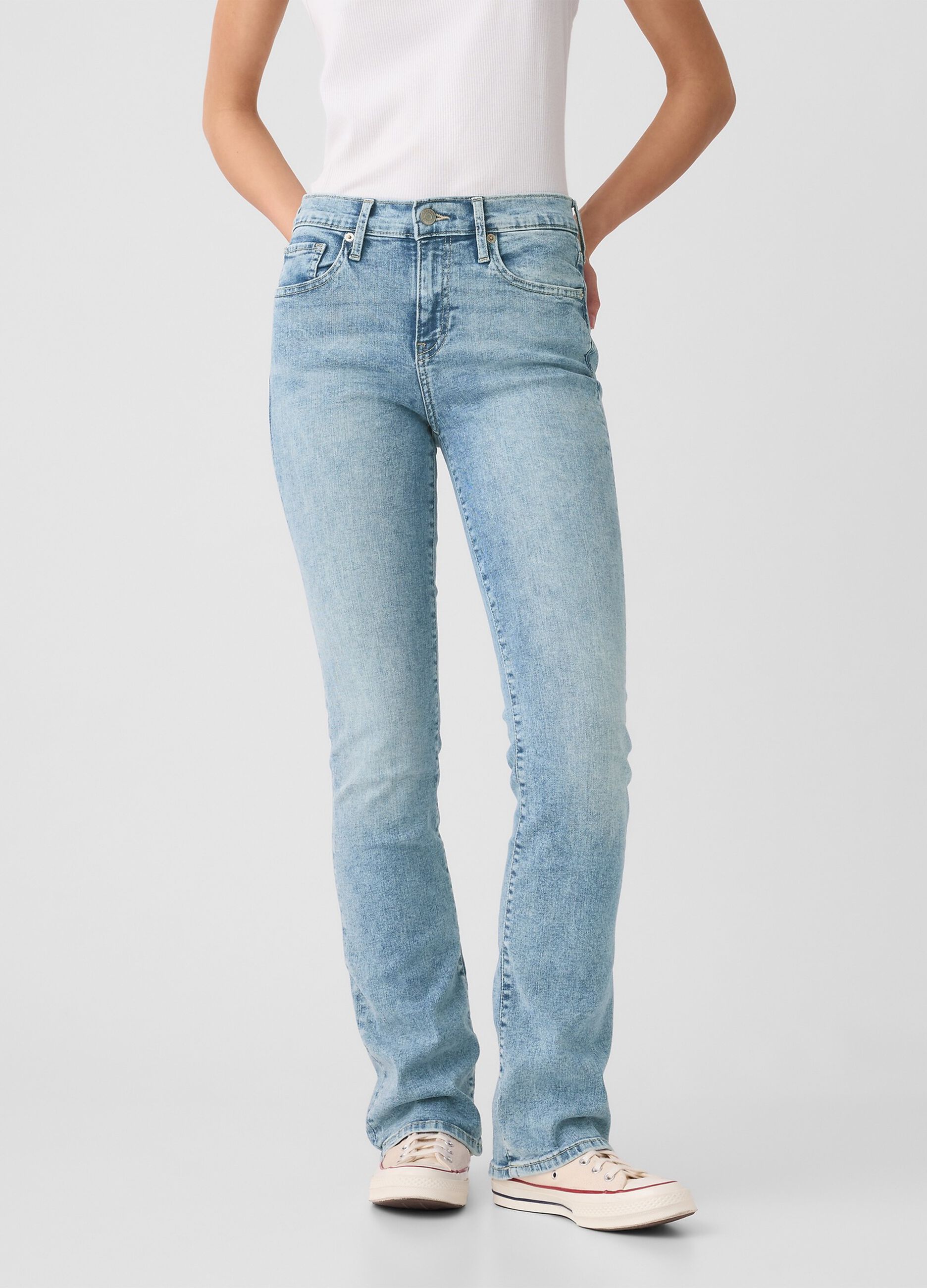 Jeans mini bootcut flare fit a vita media