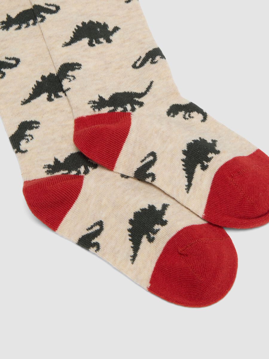 2-pack of brown and green long socks in stretchy organic cotton_2