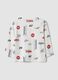 White pure organic cotton racing-print T-shirt for baby boy_1