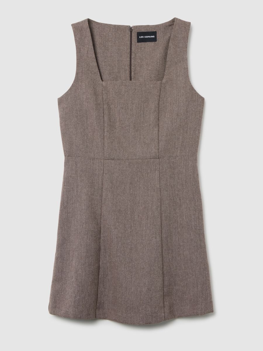 Brown wool blend dress_4