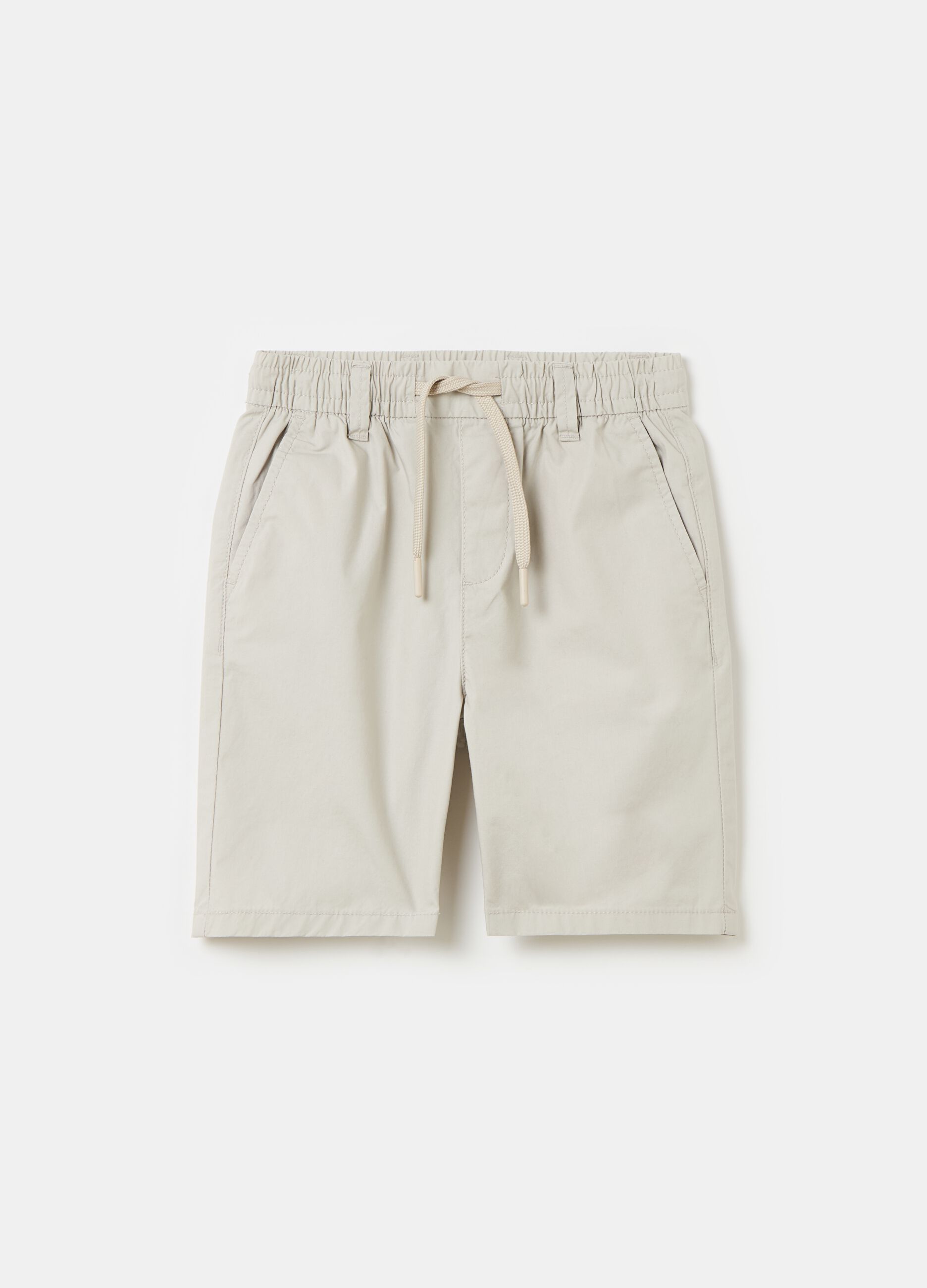 Cotton shorts with drawstring