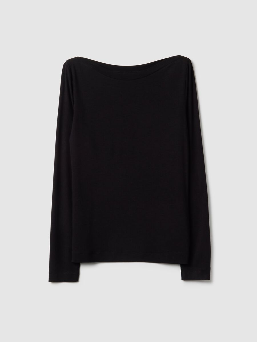 Black crew neck long sleeve regular fit jumper_4