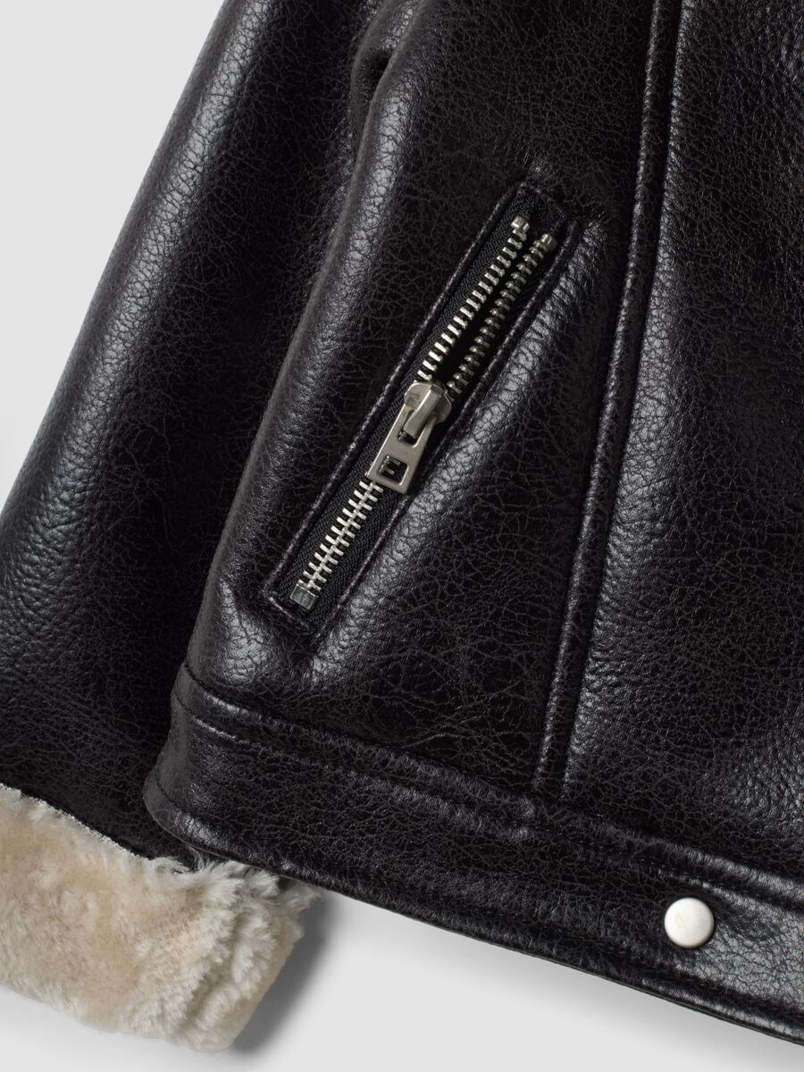 Black faux-leather stretch jacket_3