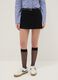 Black regular fit mini skirt with belt_1