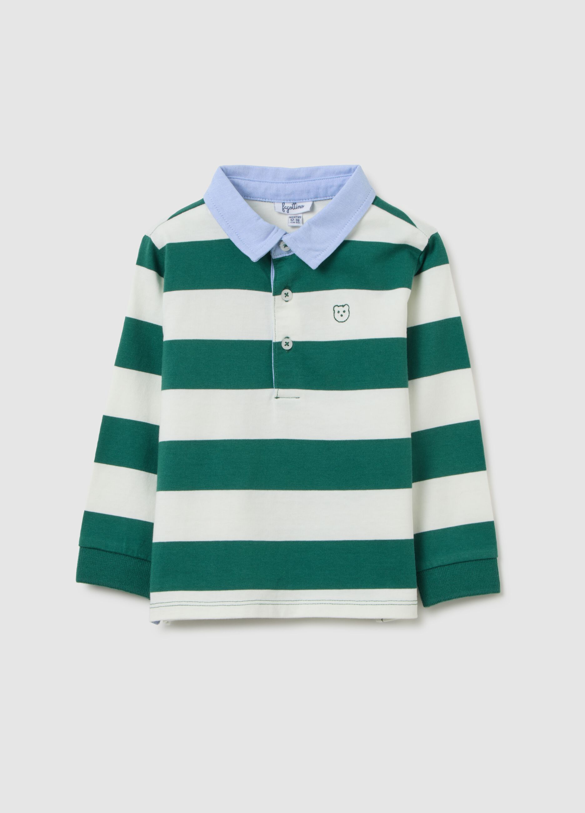 Children's Polo in Pure Multicolour Cotton Regular Fit