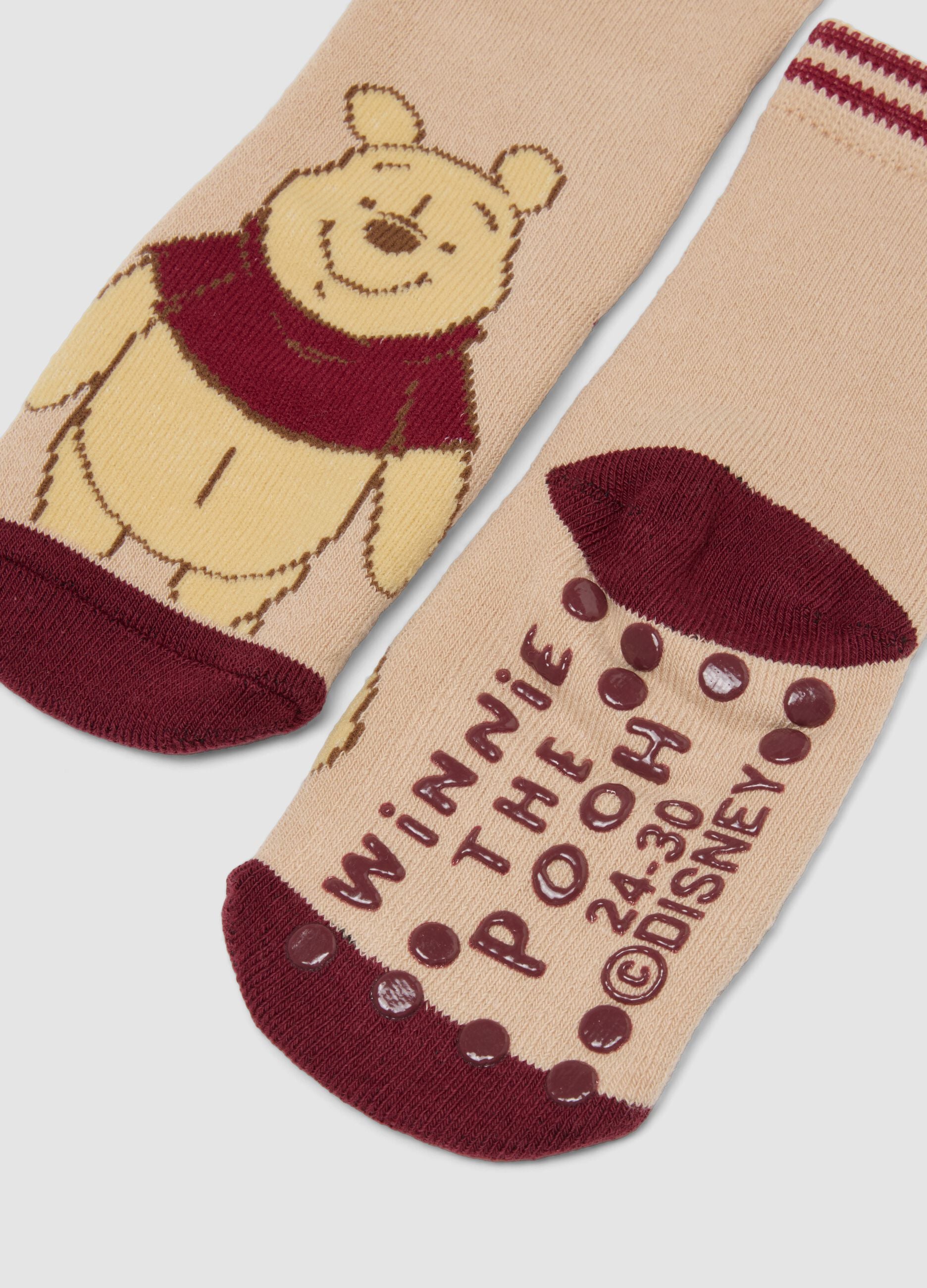2-pack of Winnie the Pooh non-slip socks in stretchy organic cotton