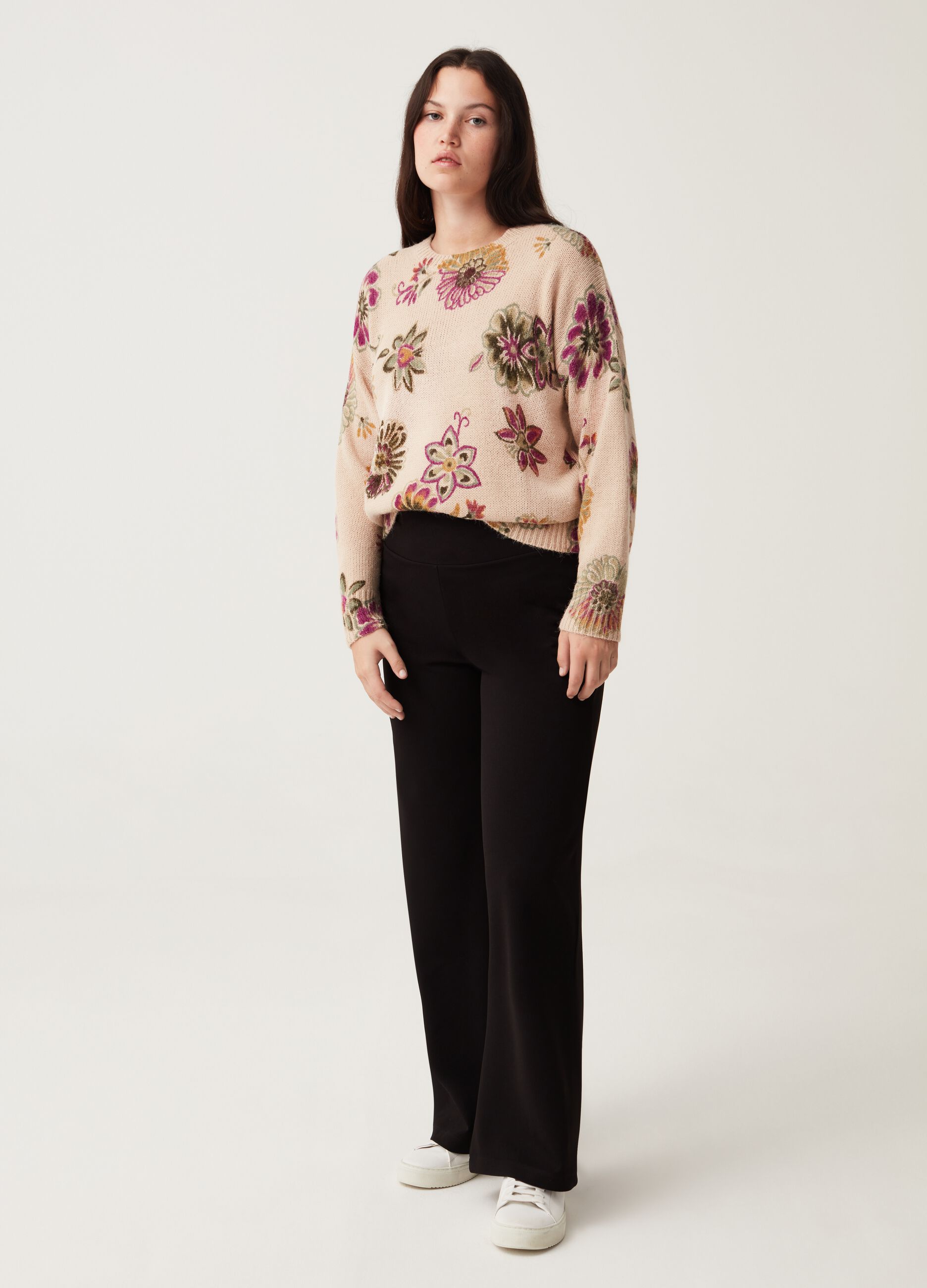 Pantaloni wide leg in jersey Curvy MYA_0
