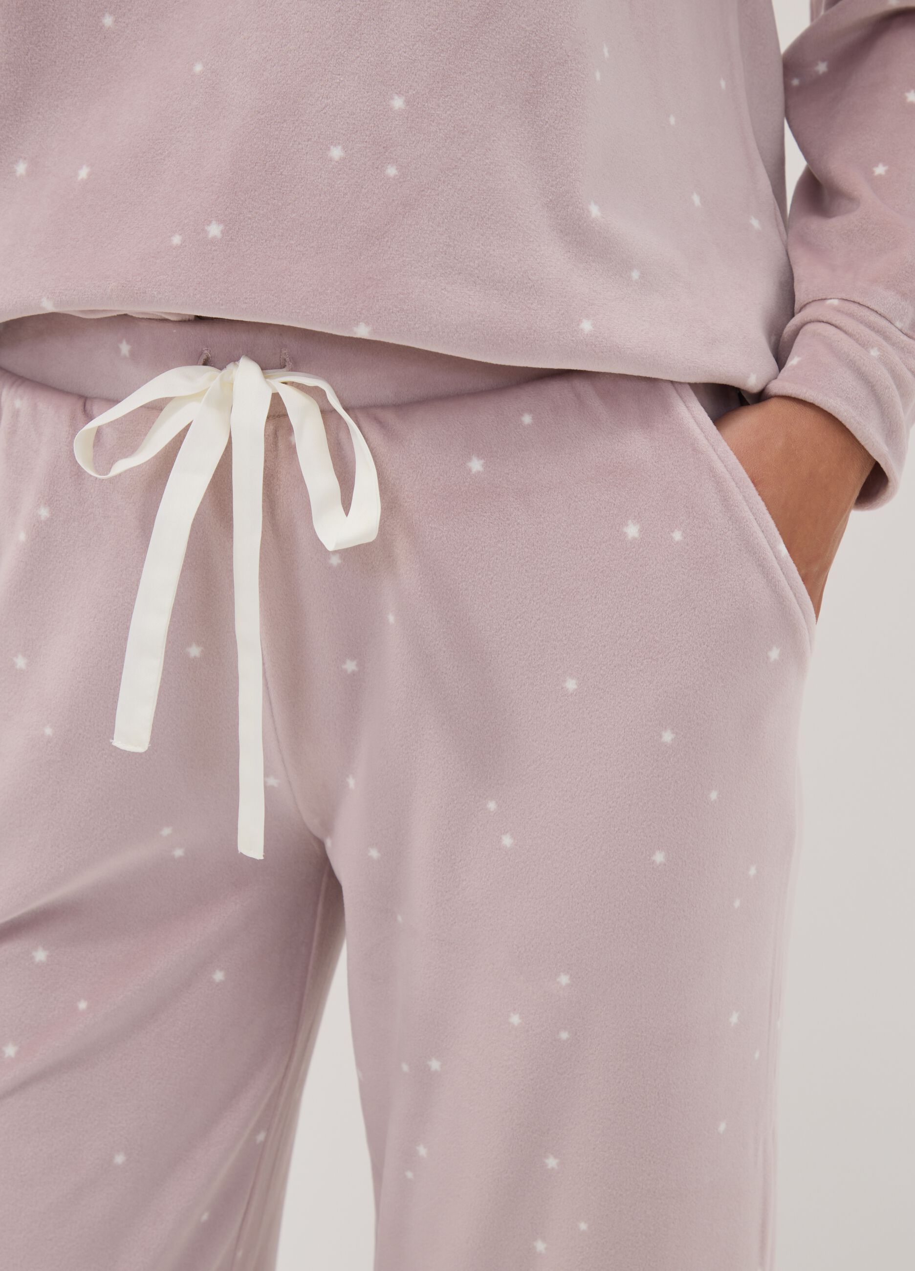 Purple star-print stretch pyjama trousers