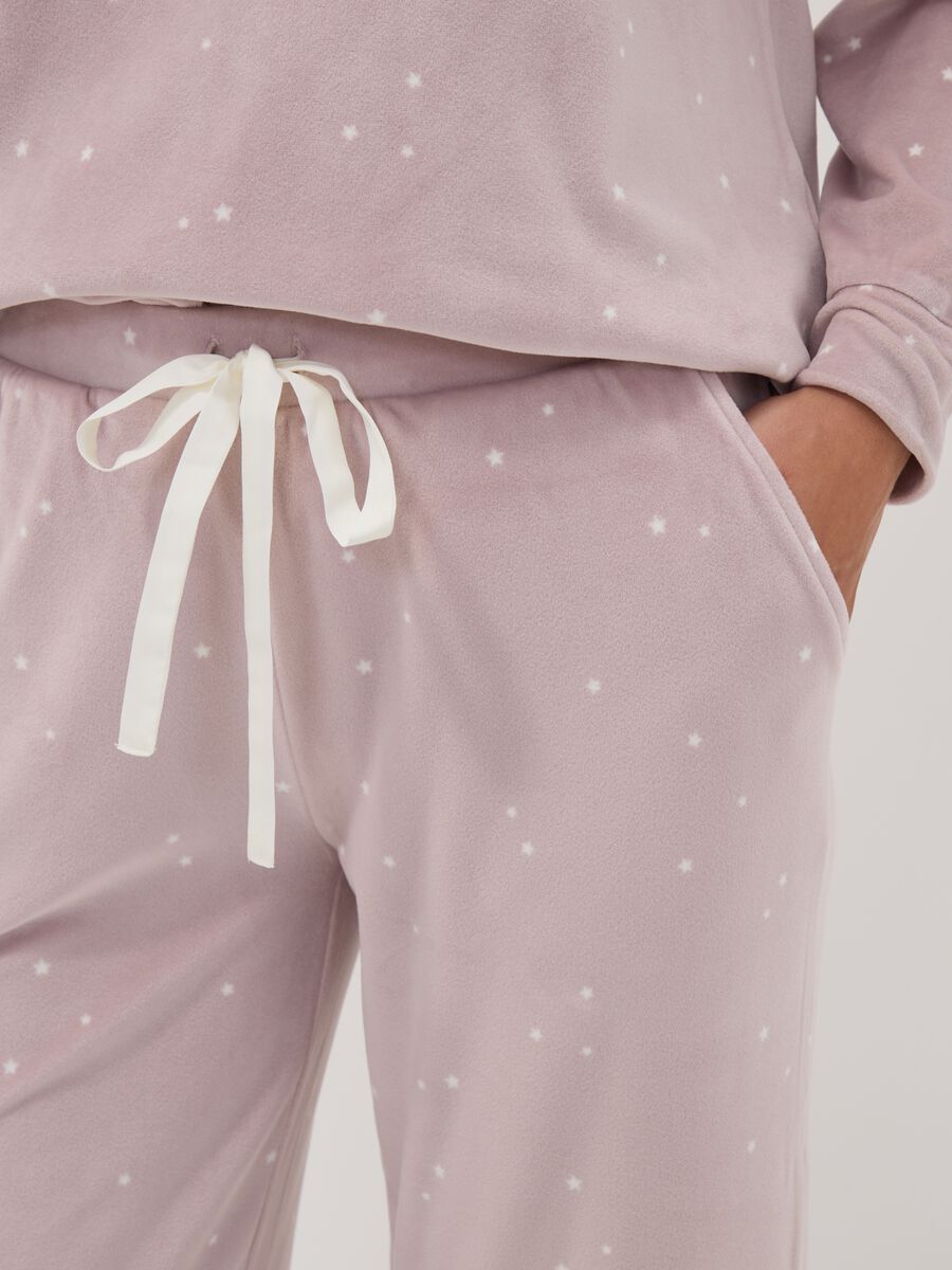 Purple star-print stretch pyjama trousers_2