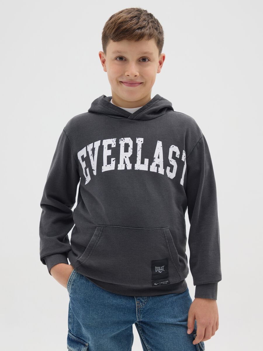Black cotton-blend oversized boys' sweatshirt_0