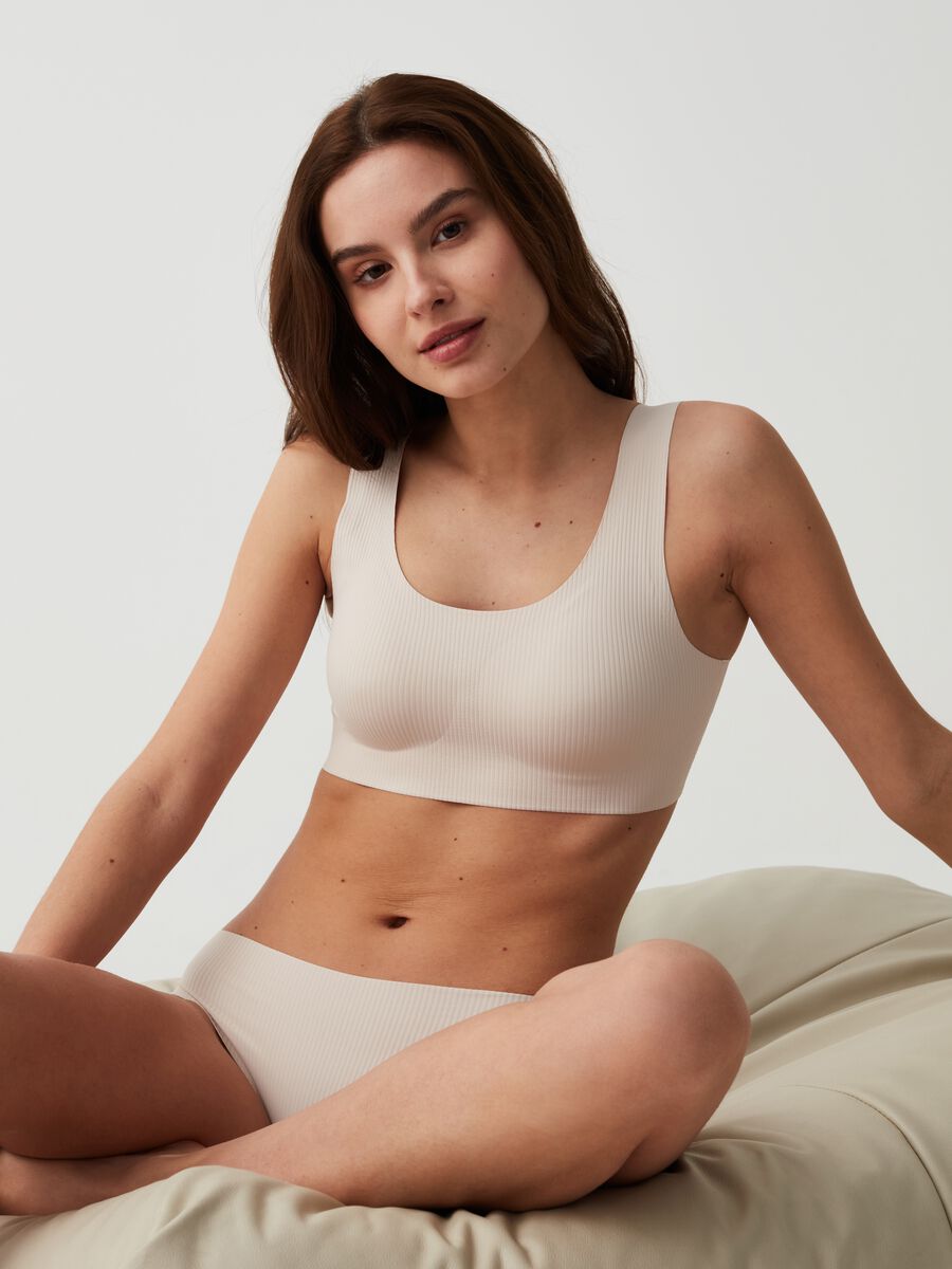 The Nude seamless ribbed bralette_0
