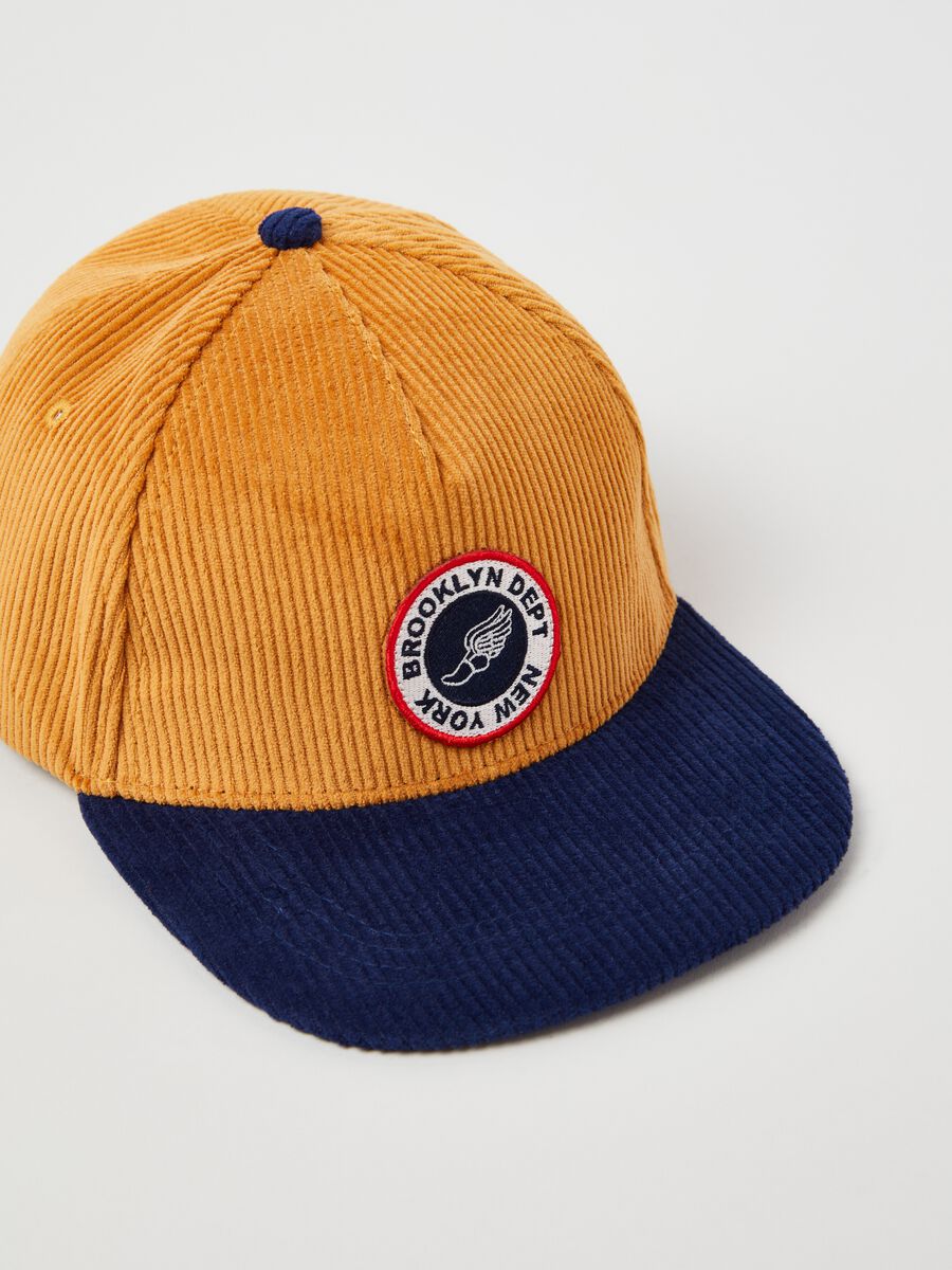 Baseball cap bicolore in corduroy_1
