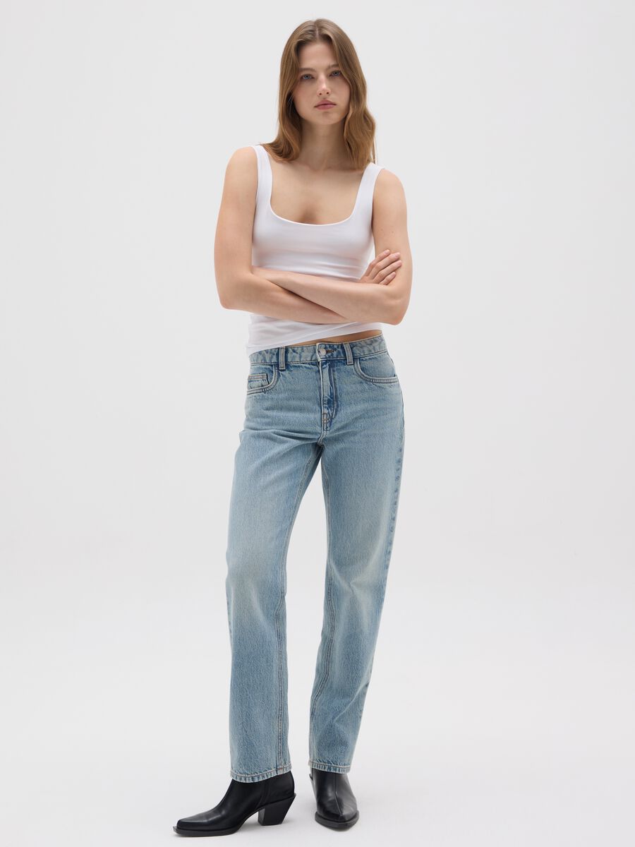 White Stretch Cotton Women's Top_1