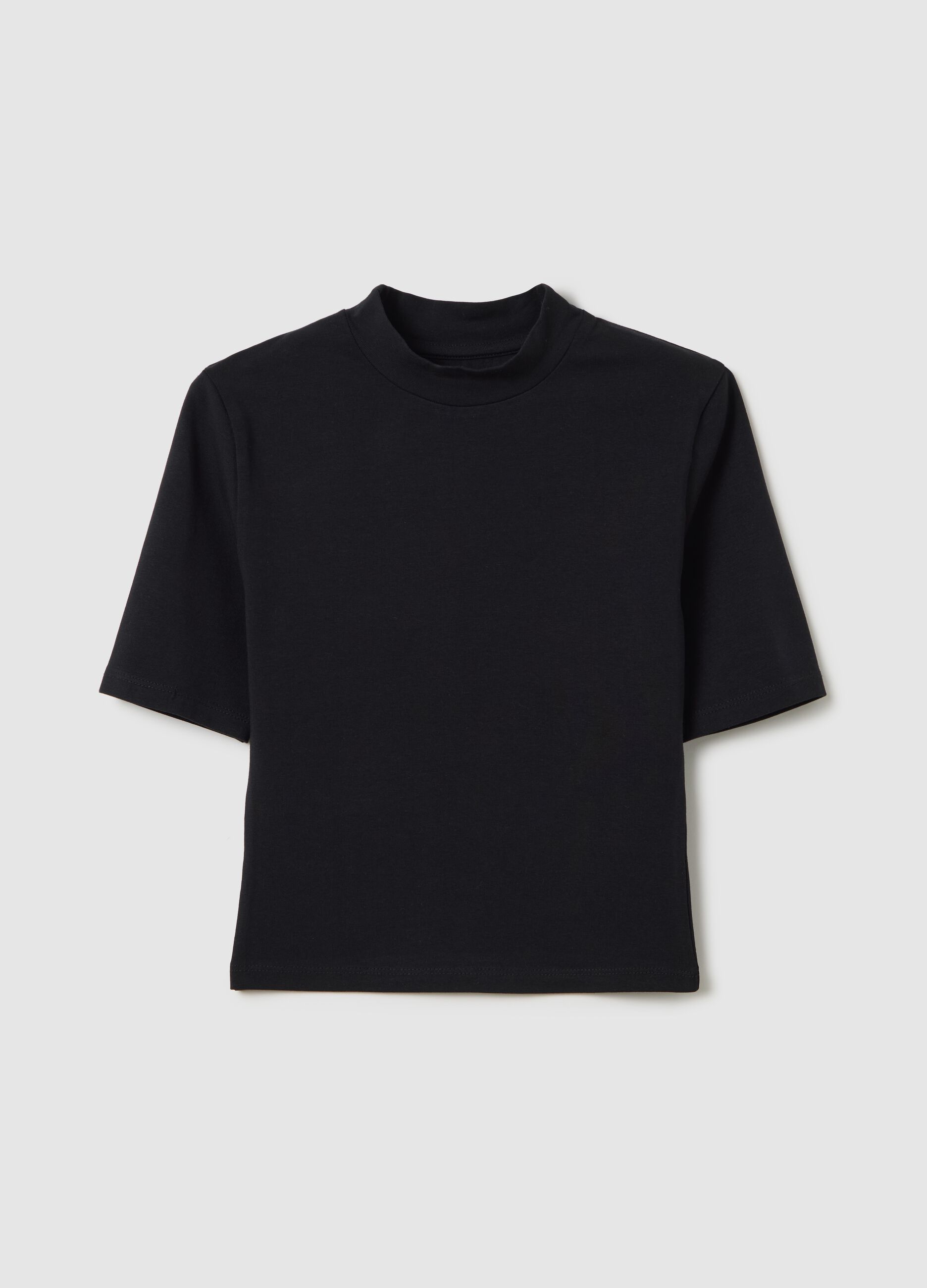 Mockneck Black T-shirt