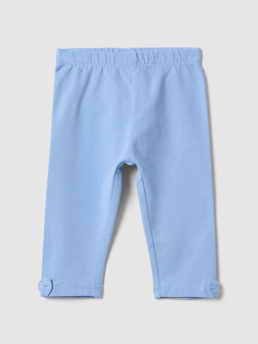 Slim Fit Baby Blue Stretch Cotton Leggings_0