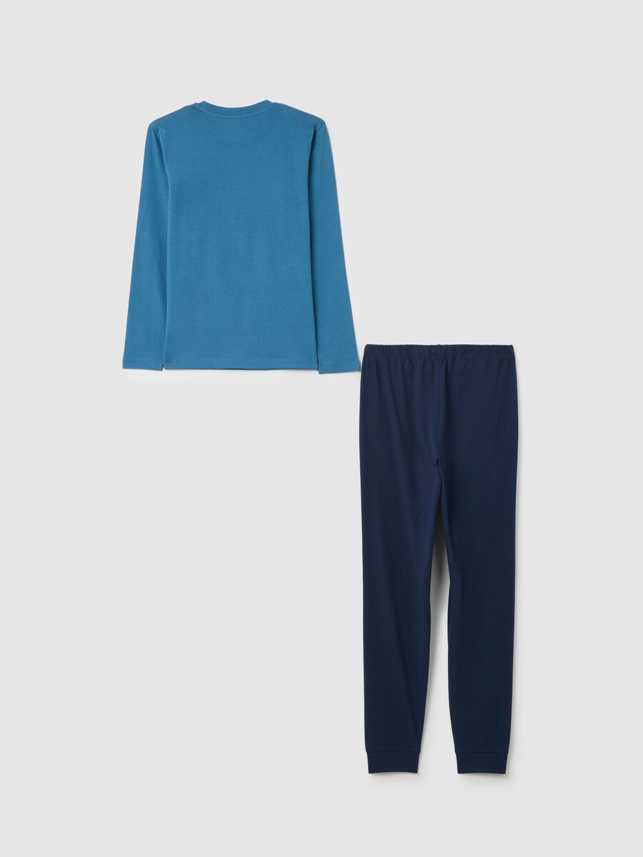 Kids' pyjamas in pure blue cotton regular fit_1