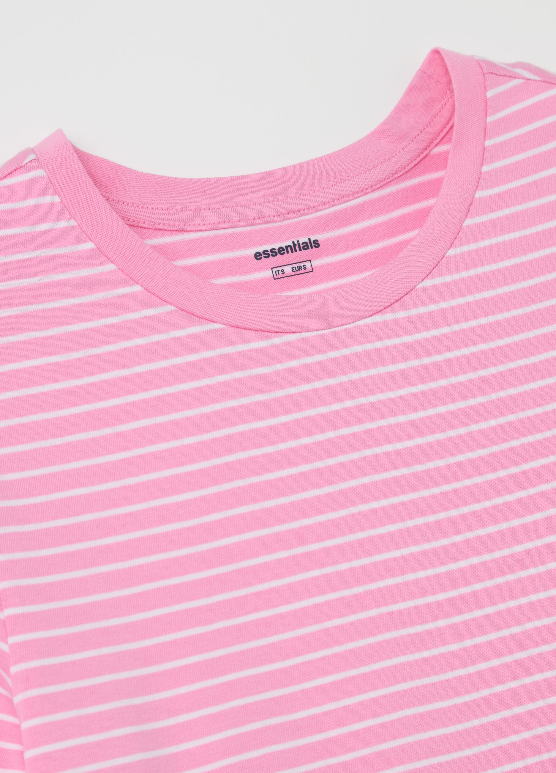 Essential cotton T-shirt with thin stripes
