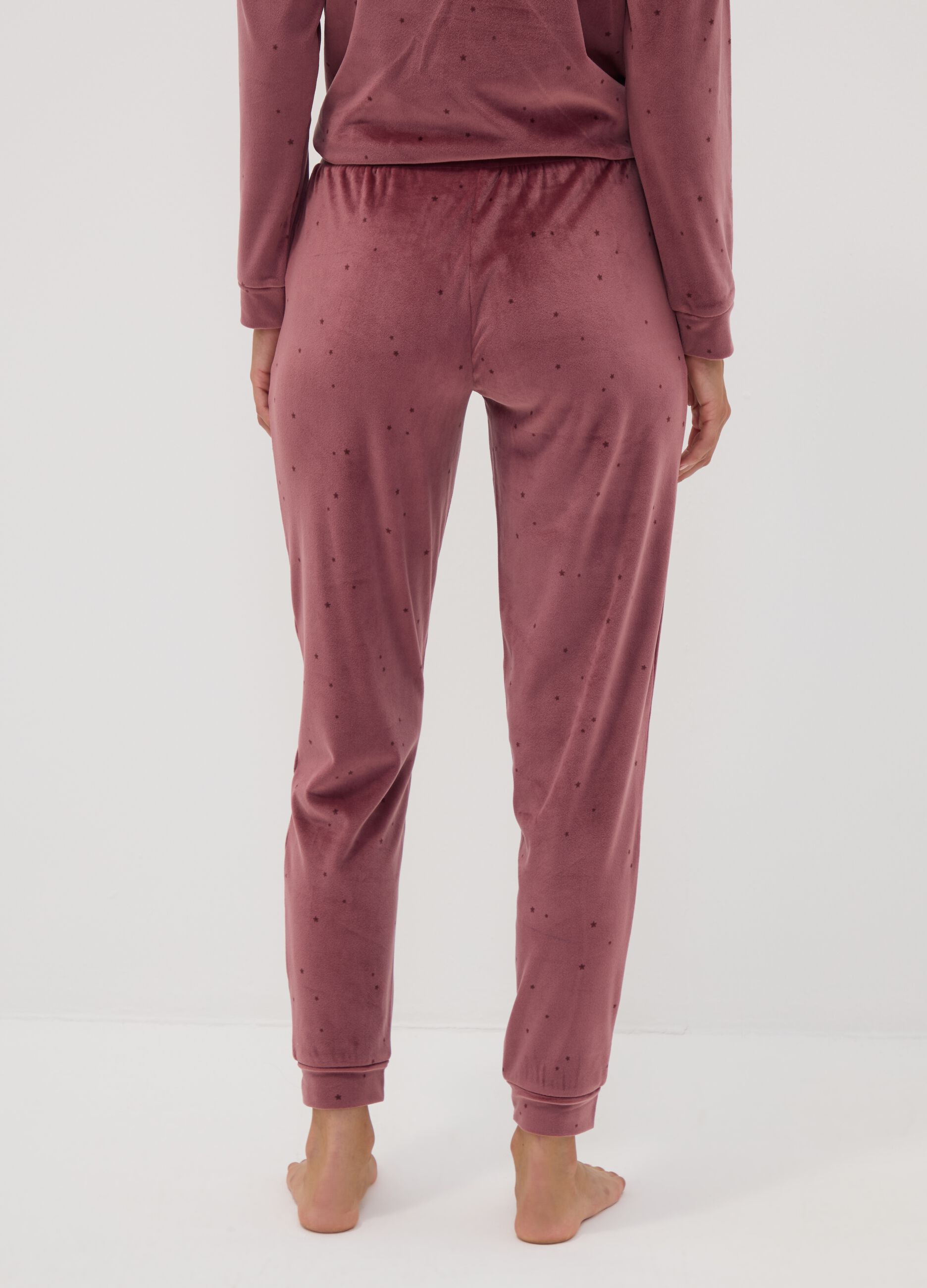 Pink star-print stretch pyjama trousers