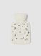 White hot water bottle with Christmas embroidery_0