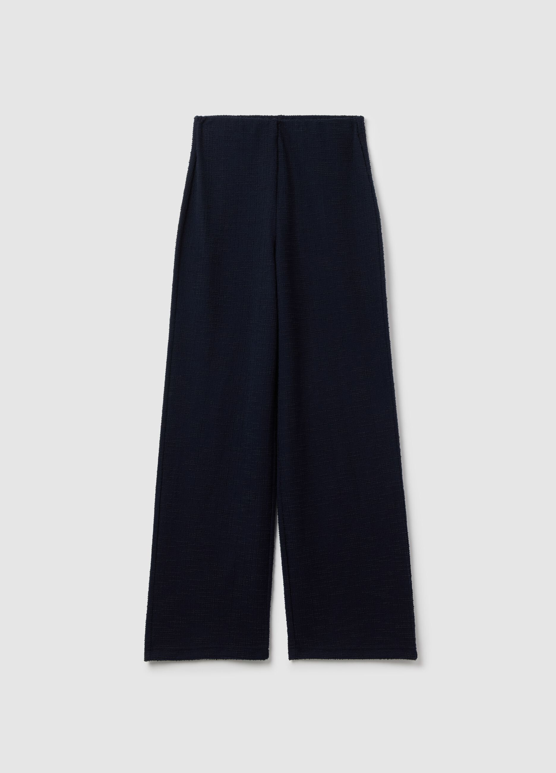 Wide-leg trousers with woven design