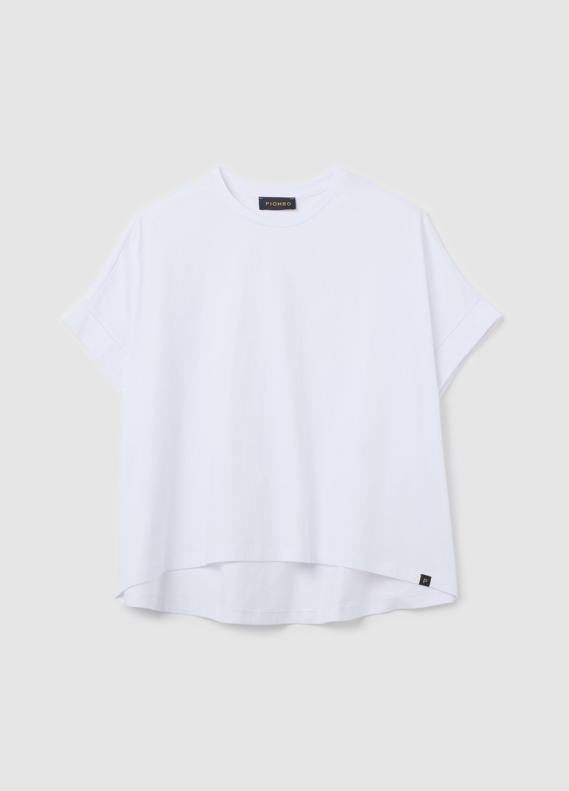 T-shirt da donna in puro cotone bianca regular fit