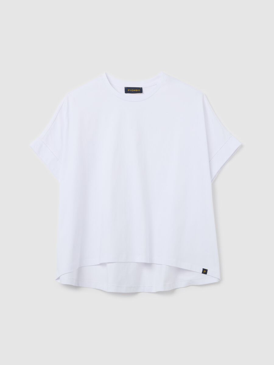 White Cotton T-shirt Piombo_4
