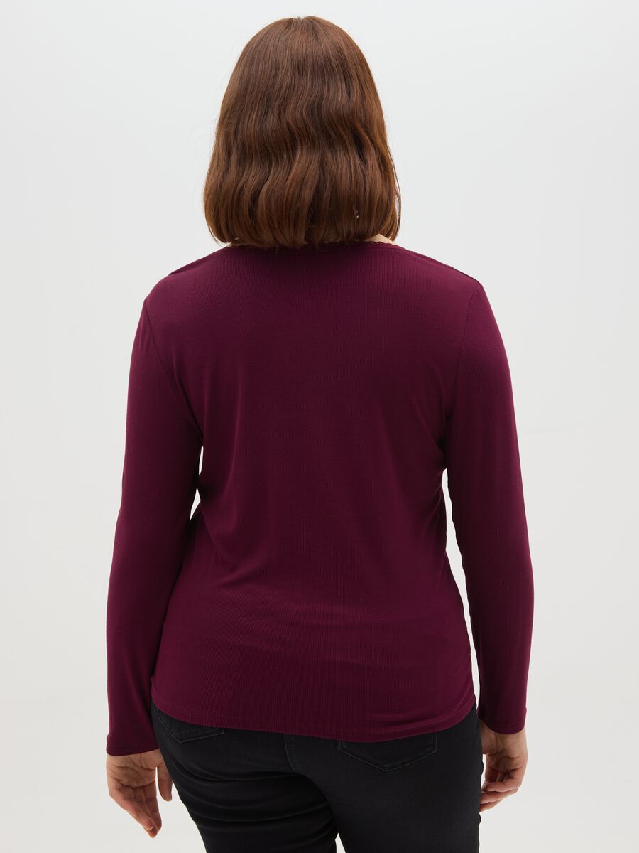 T-shirt a maniche lunghe rossa regular fit_2