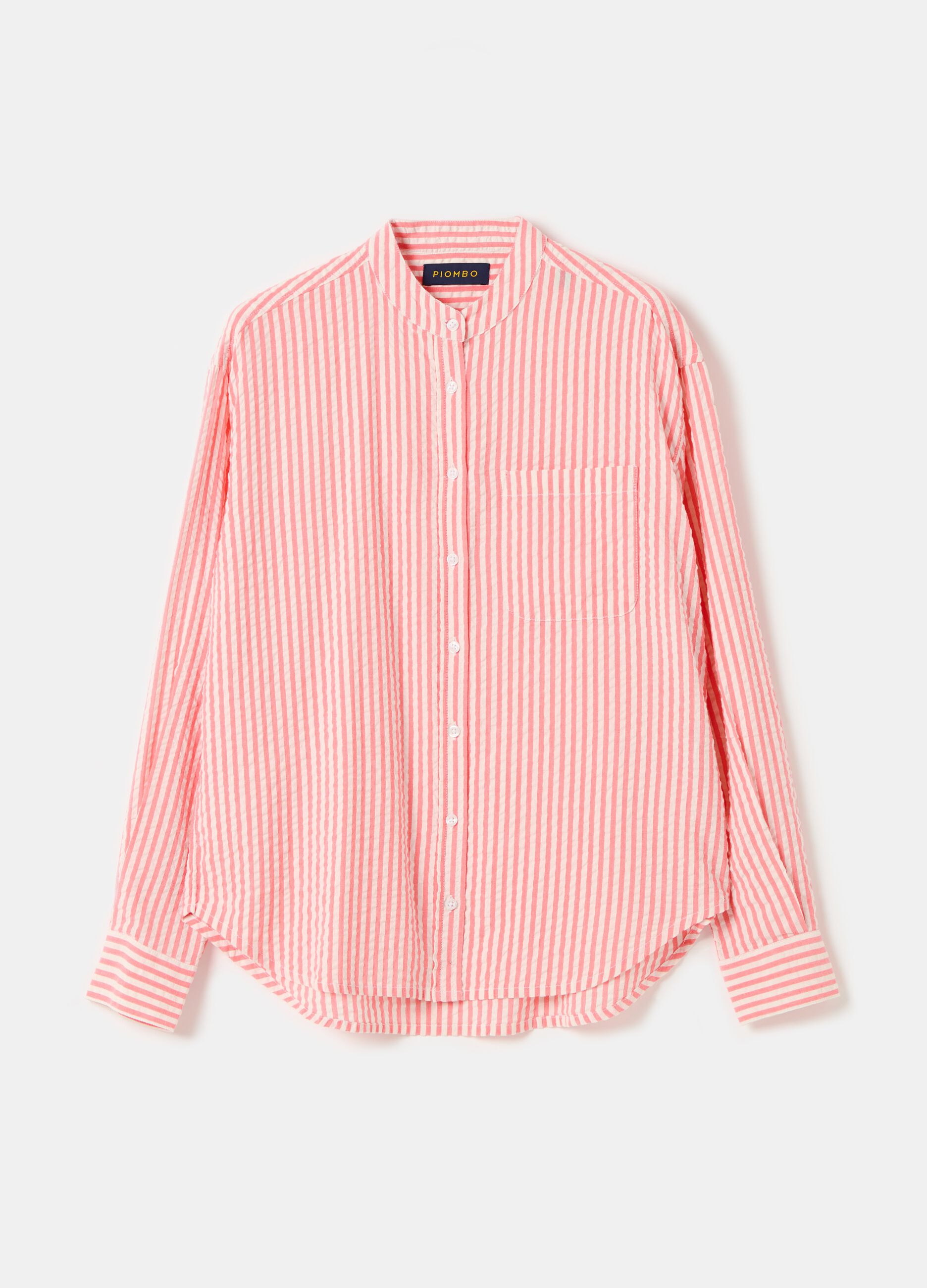 Striped seersucker shirt