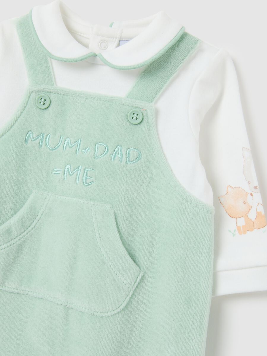 Tutina verde per neonato in misto cotone_2