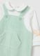 Green Cotton Blend Baby Romper_2