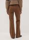 Pantaloni marroni flare in tessuto elasticizzato_3
