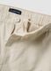 Beige cargo bermuda shorts in a linen and cotton blend_5