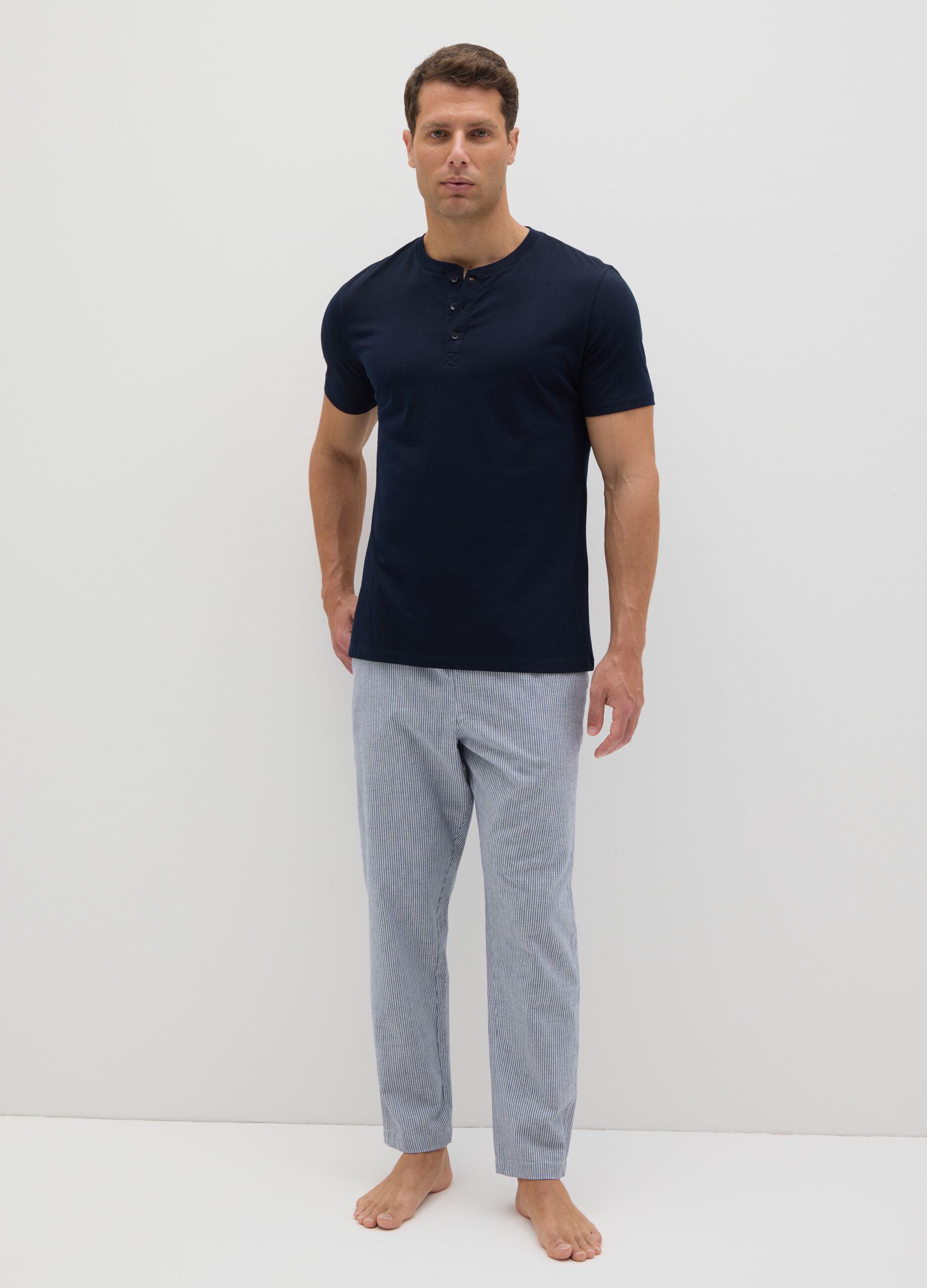 Blue T-shirt in Supima cotton