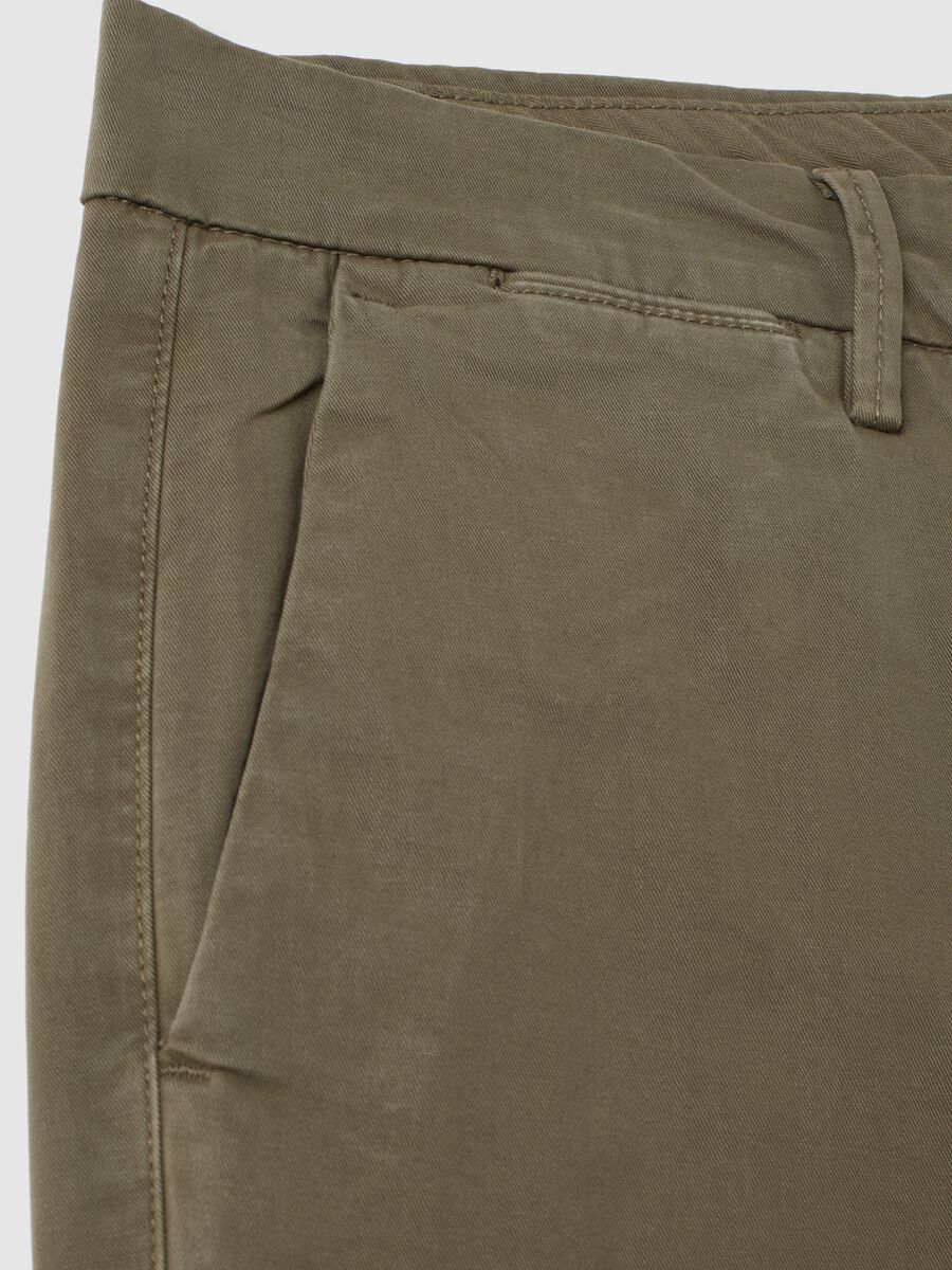 Green Stretch Cotton Regular Fit Trousers_5