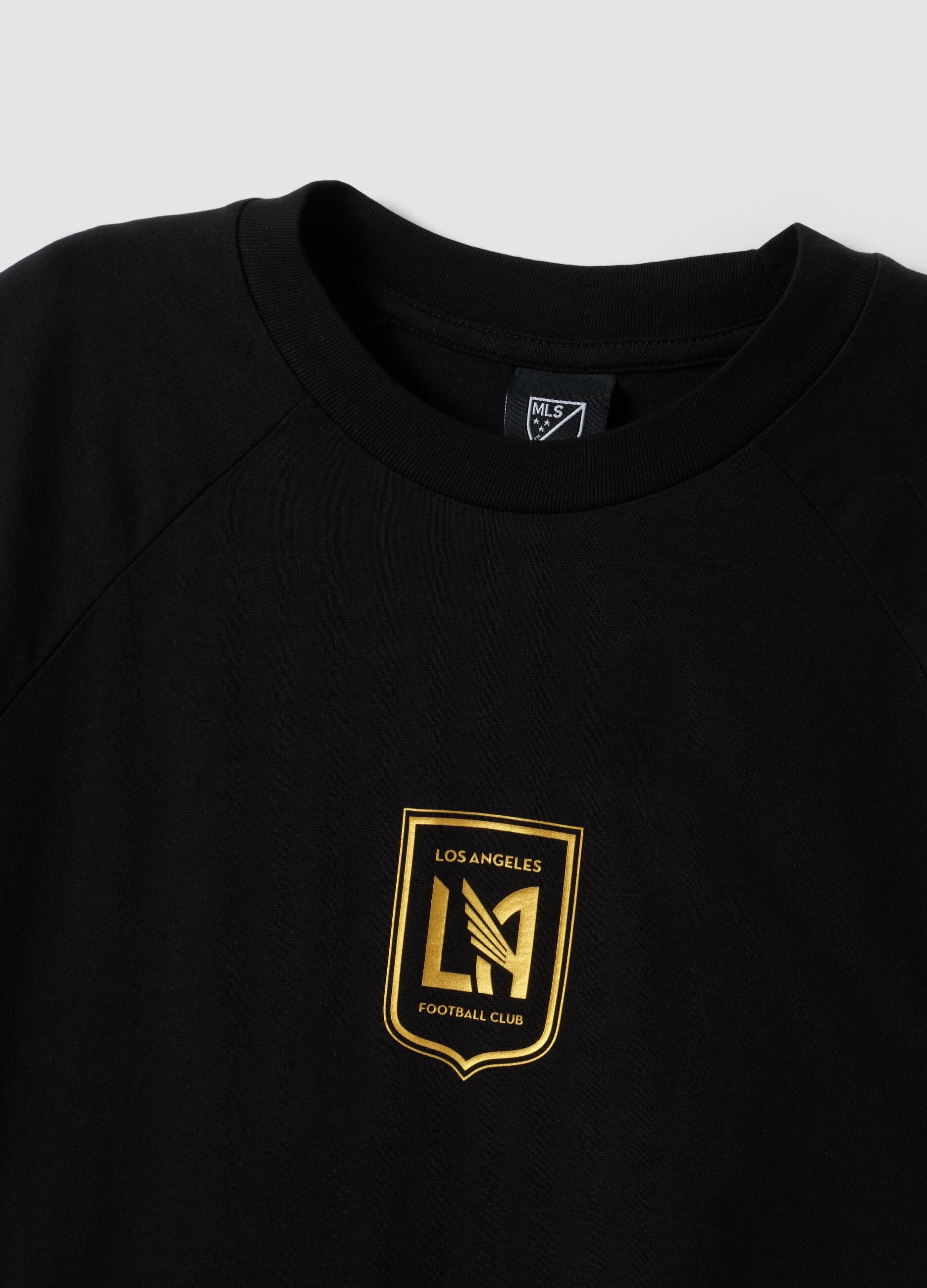 Black pure cotton T-shirt with Los Angeles FC print