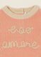 Pink pure cotton baby girl jumper with embroidered slogan_1