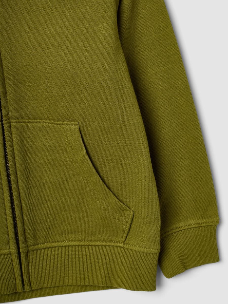 Felpa verde con cappuccio in puro cotone organico per bambino regular fit_3