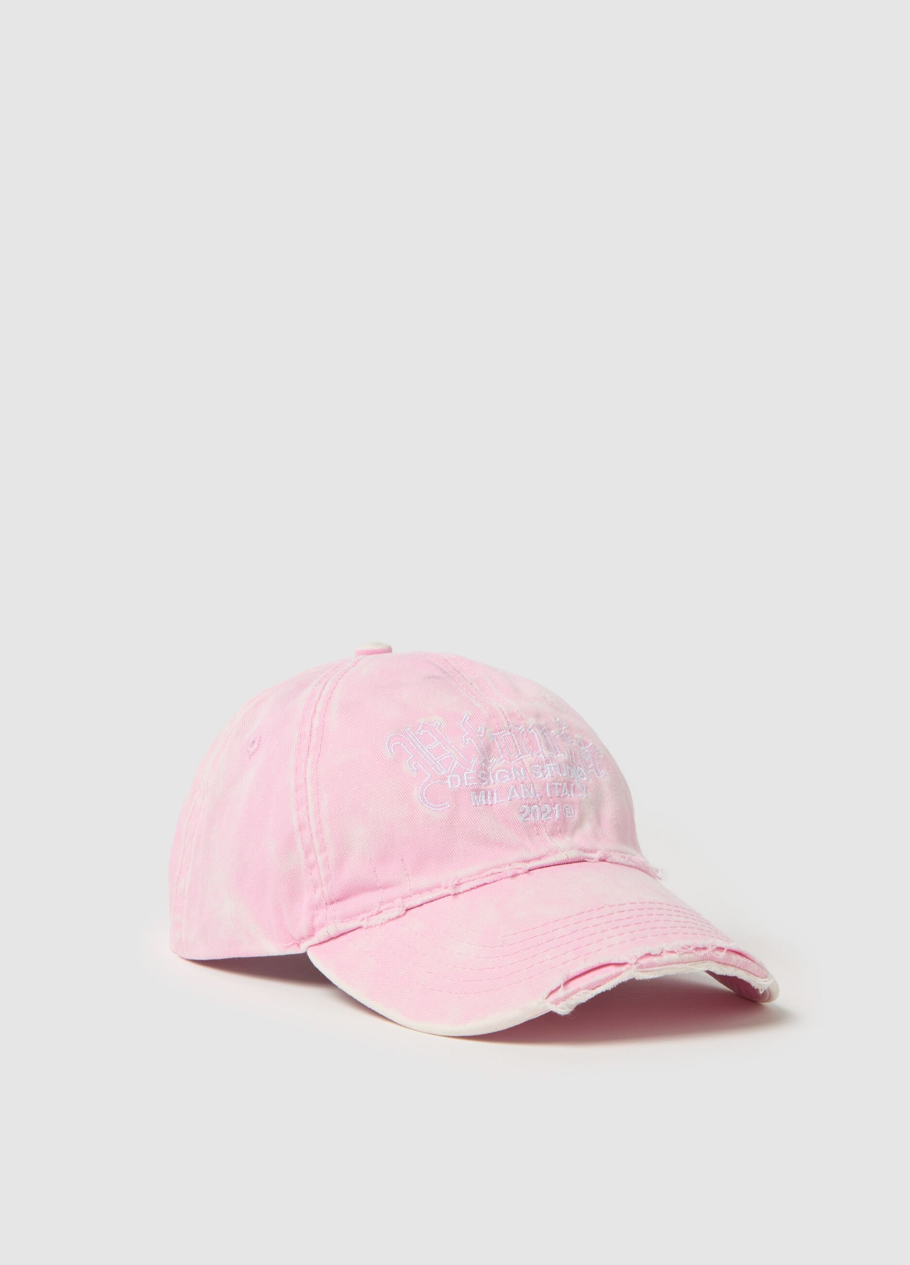 Distressed Washed Cap Pink