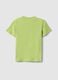 Green pure cotton regular fit T-shirt for kids with print_1