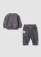 Grey ribbed organic cotton set with Mickey embroidery_0