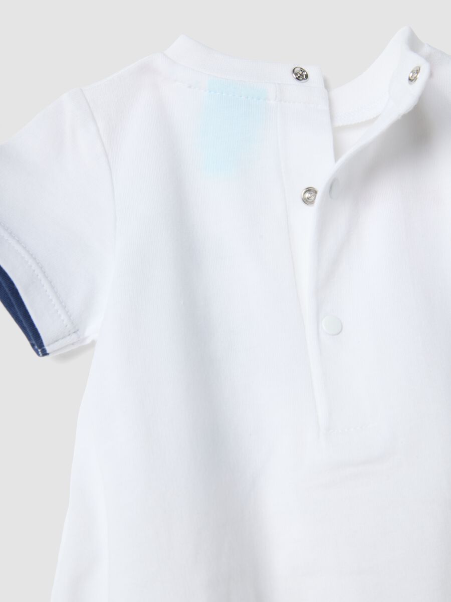 Body in puro cotone bianco da neonato con Topolino_3