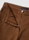 Brown wide-leg stretch cotton trousers_5